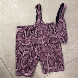 Varley Snake Print Bike Shorts